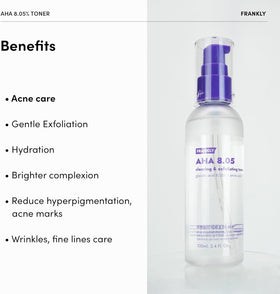 FRANKLY pore refining toner close up shows amino acids supporting balanced skin
