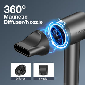 FRANO hair dryer compact and travel-friendly at under one pound