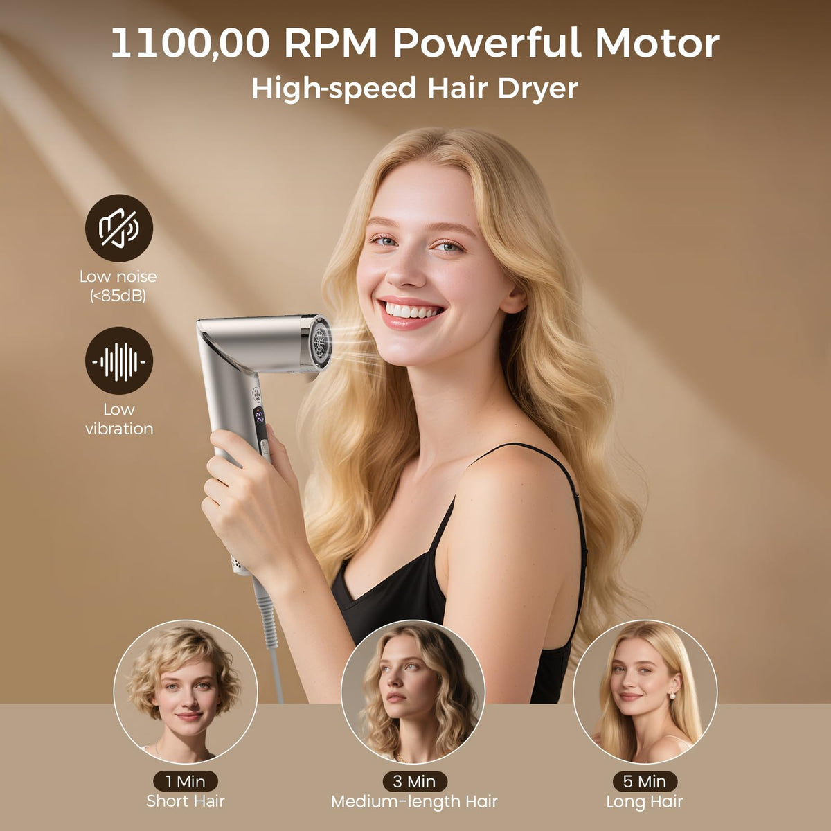 FRANO ionic care airflow reduces frizz and adds shine during styling.