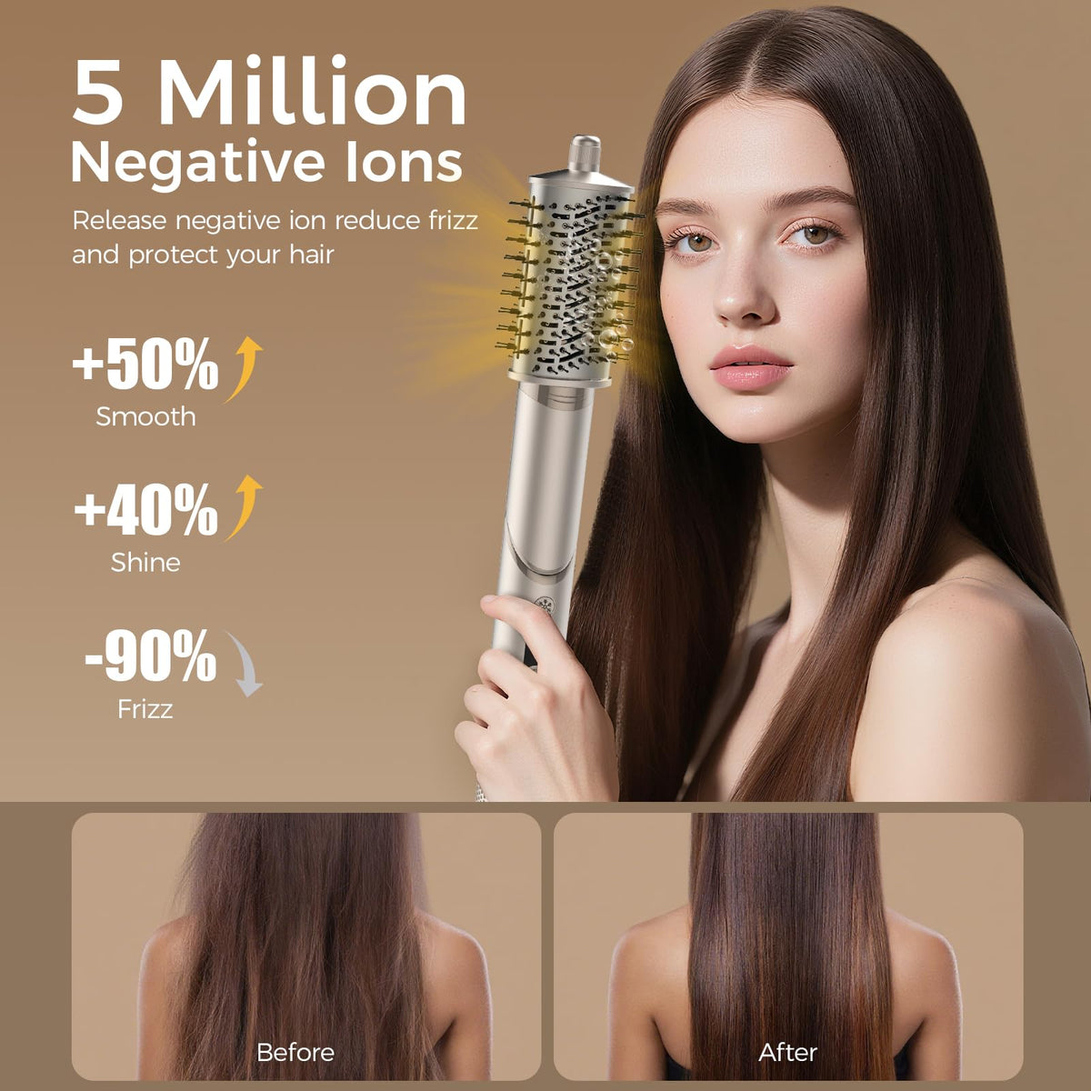 FRANO smart temperature control protects hair during styling sessions.
