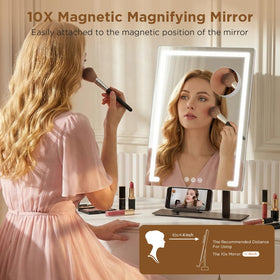 FRANO vanity mirror powered by 4000mAh battery for cordless use