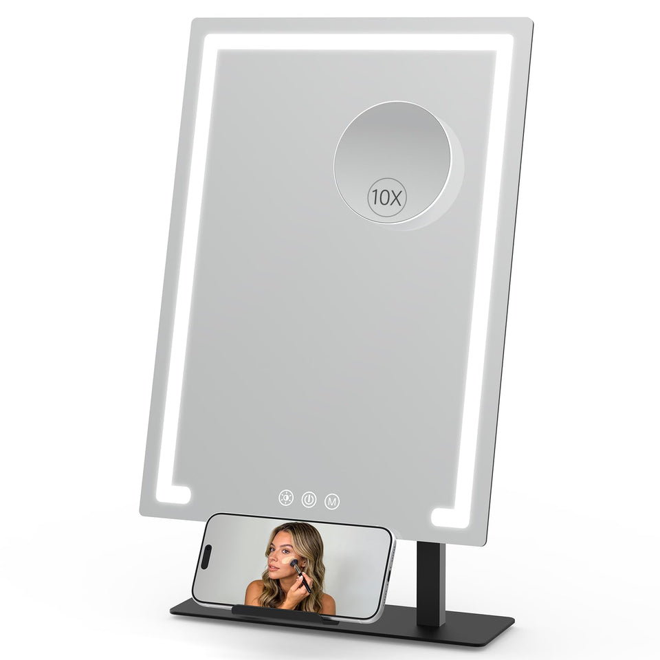 FRANO vanity mirror with lights on a tabletop for bright reflections