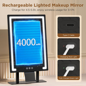 FRANO vanity mirror with built-in phone holder for tutorials