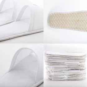 Frcctre guest slippers individually wrapped for clean, convenient guest use.