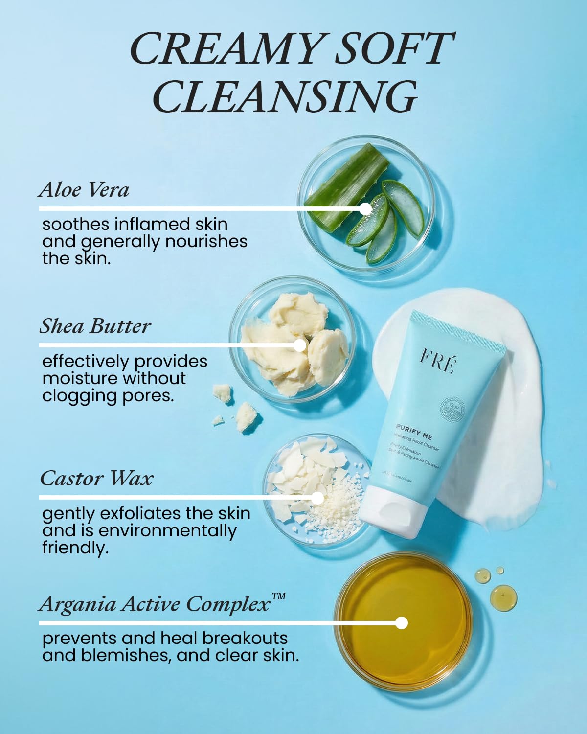 Argania Active Complex supports skin resilience during cleansing.