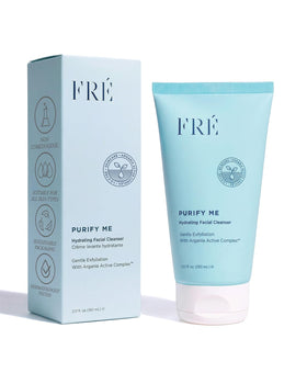 FRÉ Hydrating Facial Cleanser bottle shows creamy texture for daily hydration.