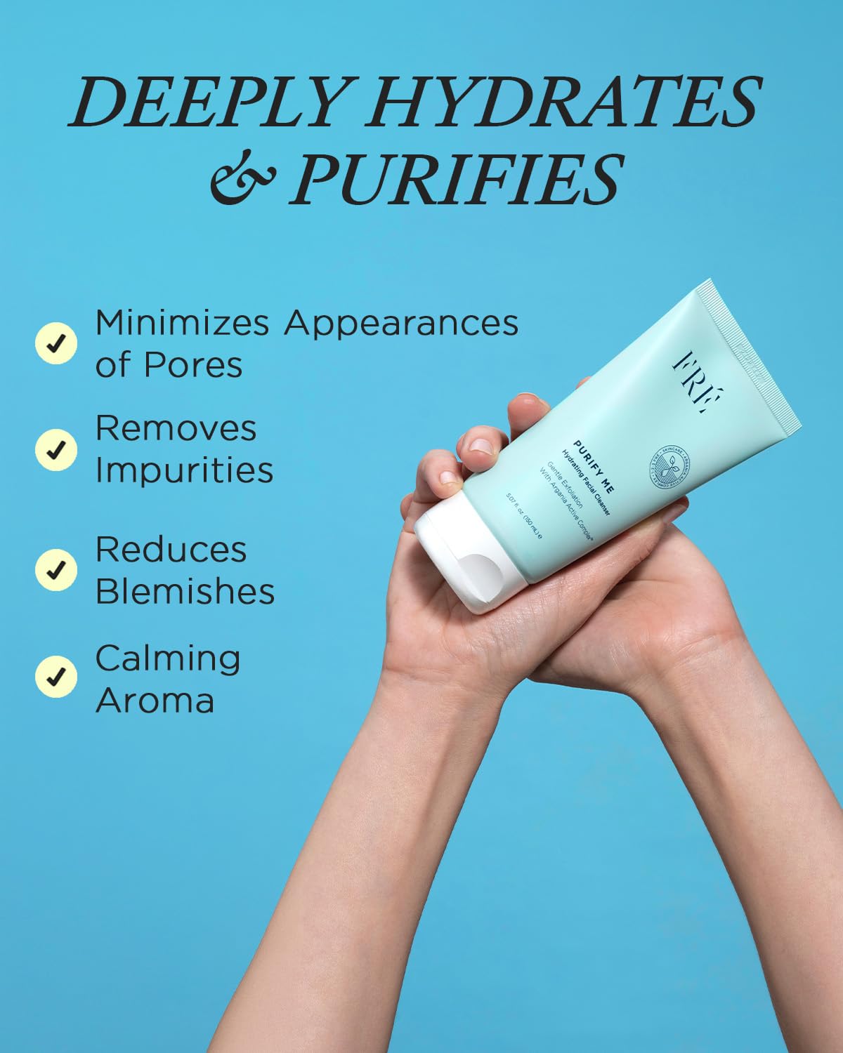 FRÉ cleanser packaging highlights premium hypoallergenic formula.