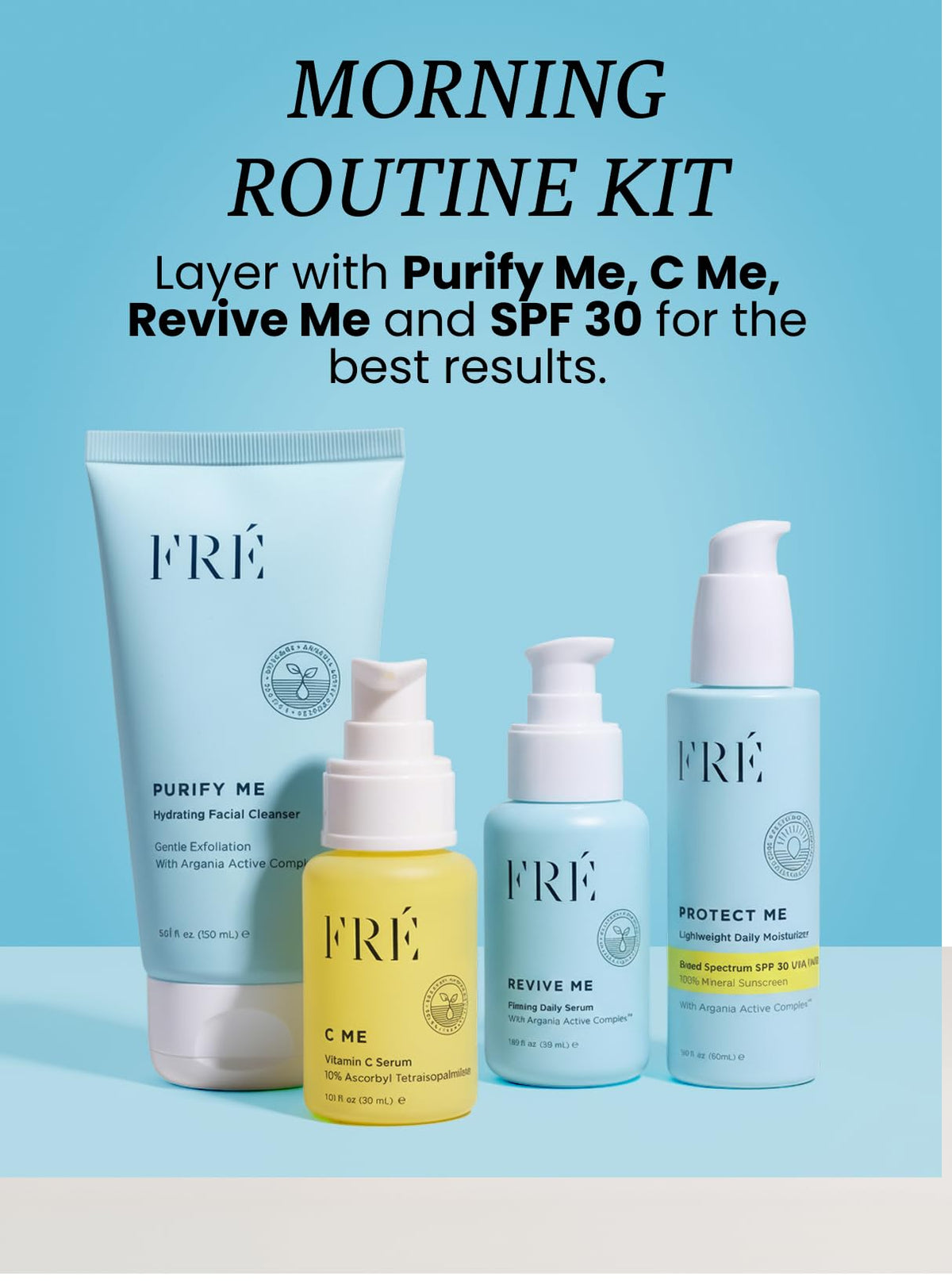 In your morning routine, FRÉ cleanser fits between steps.