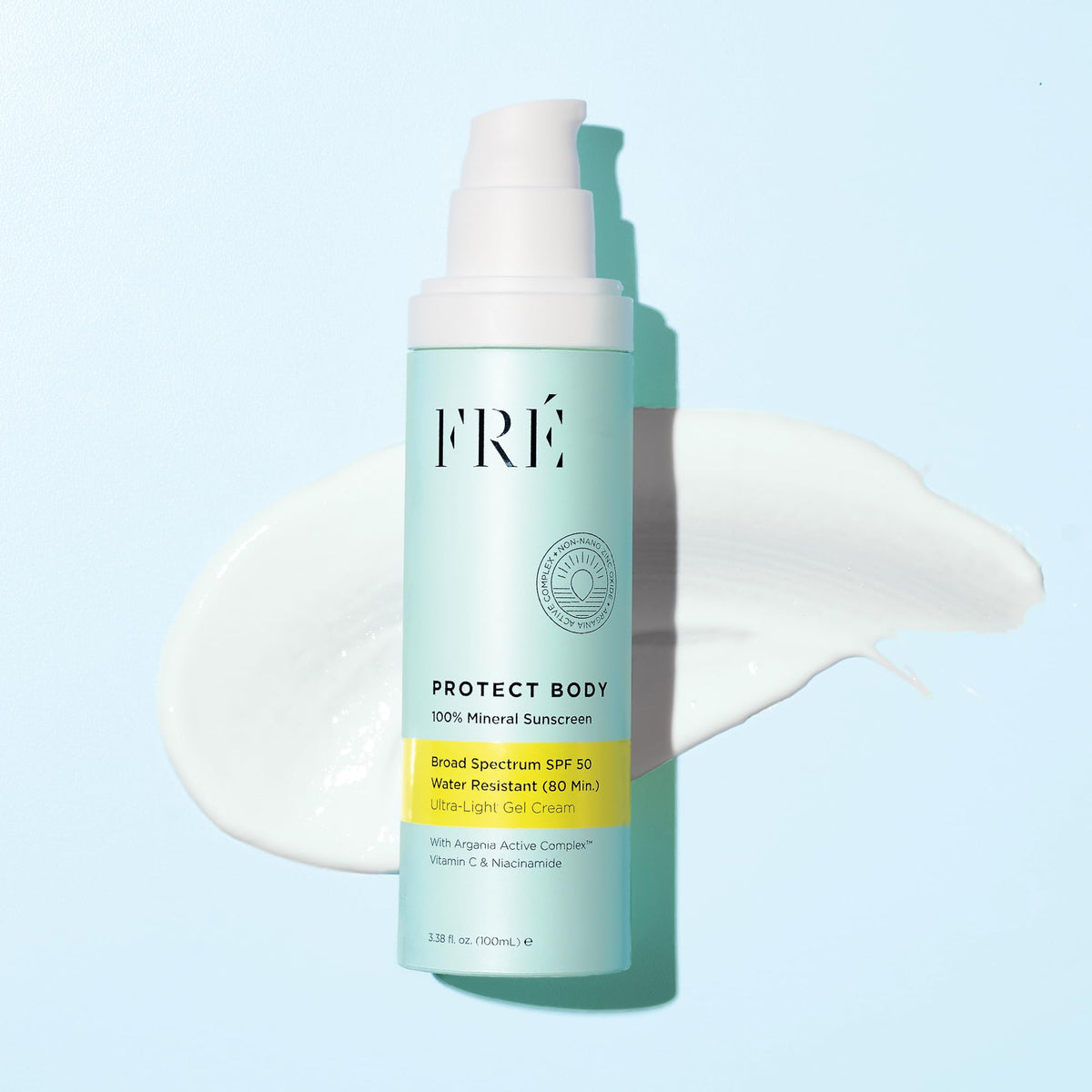 FRÉ Protect Body SPF 50 gel-cream texture that absorbs quickly without a white cast