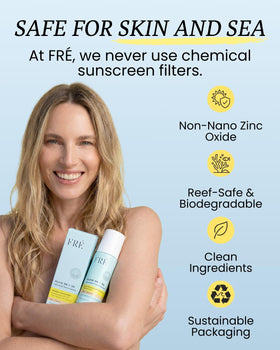 FRÉ water-resistance shot demonstrates staying power during workouts and daily activities.