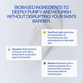 Freaks of Nature Barrier Balancing Cleanser closeup texture highlights lush microfoam and slip-free feel.