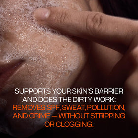 Freaks of Nature Barrier Balancing Cleanser vegan symbol signals eco-conscious, plant-based ingredients.