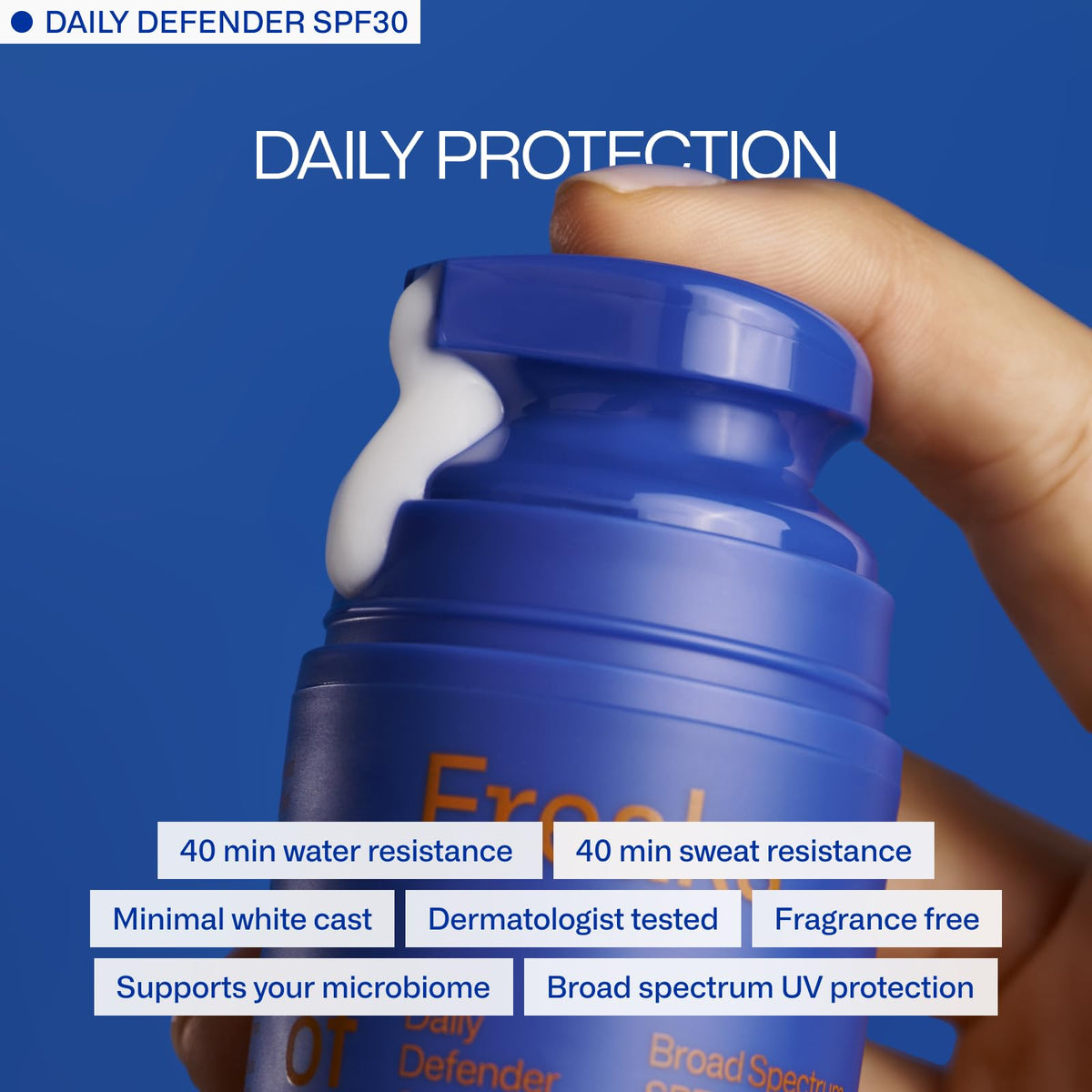 Freaks of Nature Daily Defender SPF30 tube offering daily sun protection and comfort.