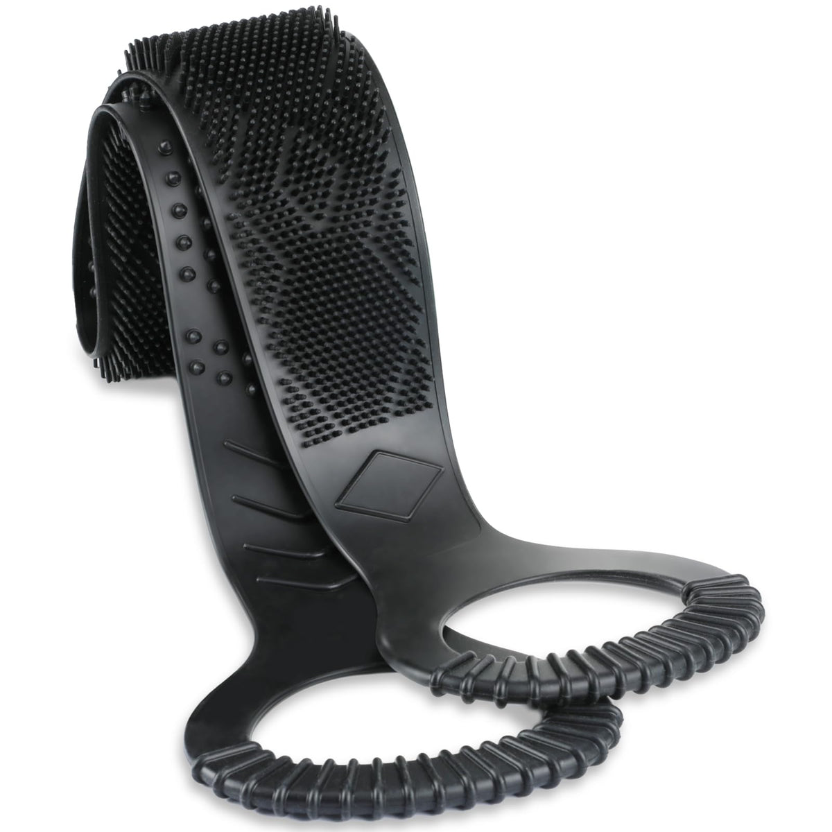 FREATECH silicone back scrubber in shower for deep cleaning.