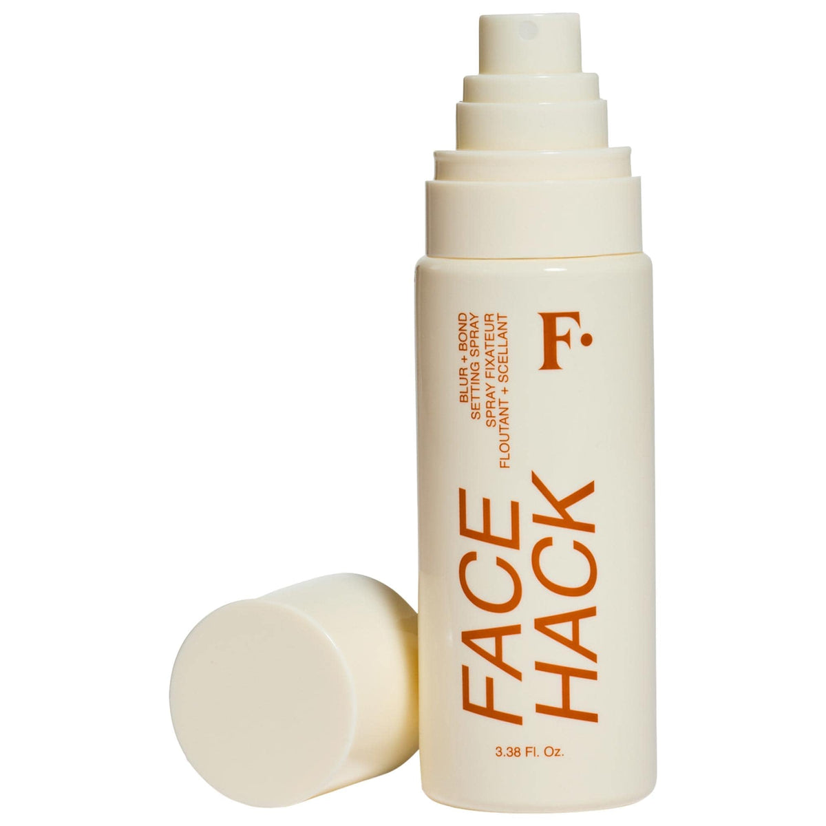 Freck FACE HACK bottle closeup for precise application and soft focus finish.