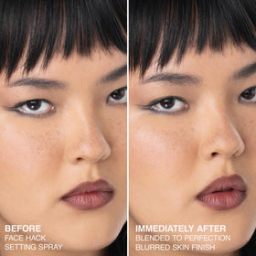 Freck FACE HACK cloud skin close-up highlights diffused pores and natural radiance.