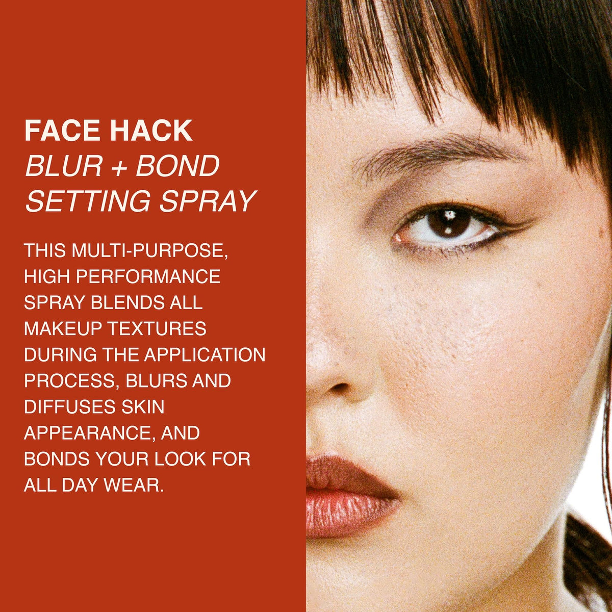 Freck FACE HACK makeup bonding demonstrates long-lasting, flexible hold.
