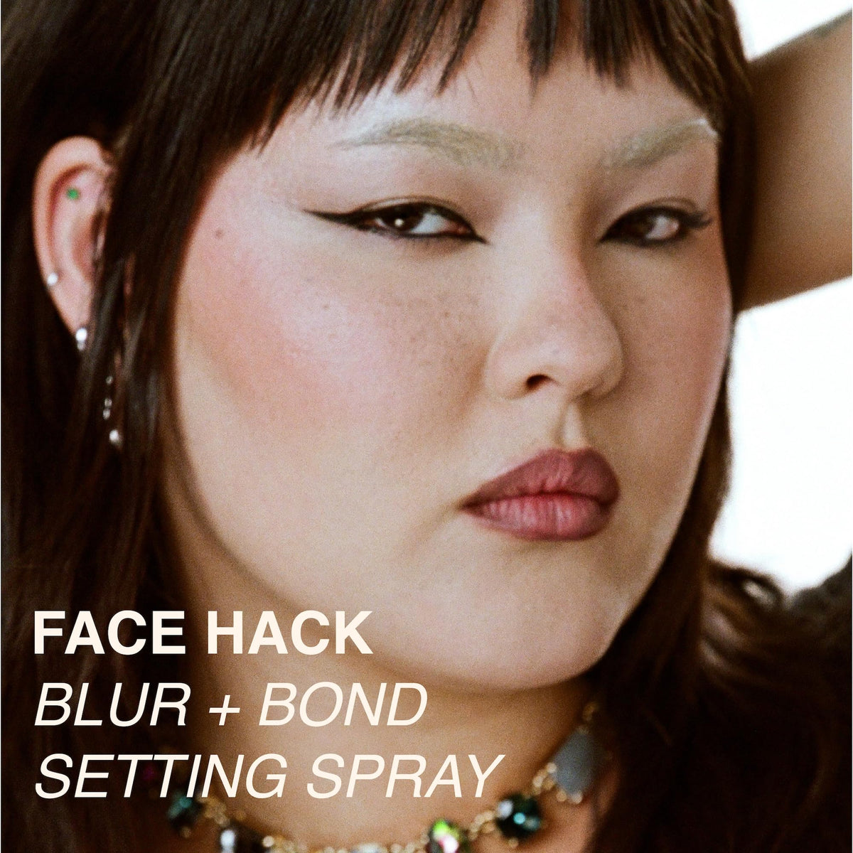 Freck FACE HACK mist dispense demonstrating ultra-fine spray ideal for makeup layering.