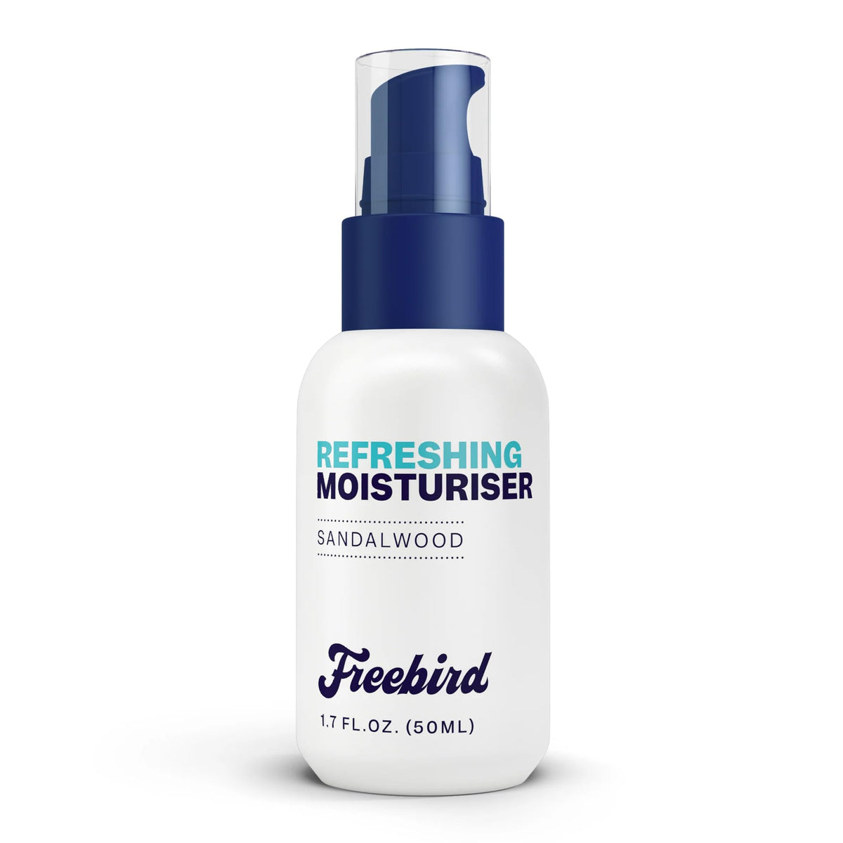 Freebird Face Moisturizer bottle delivers non-greasy hydration for daily use.