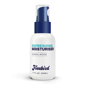Freebird Face Moisturizer bottle delivers non-greasy hydration for daily use.