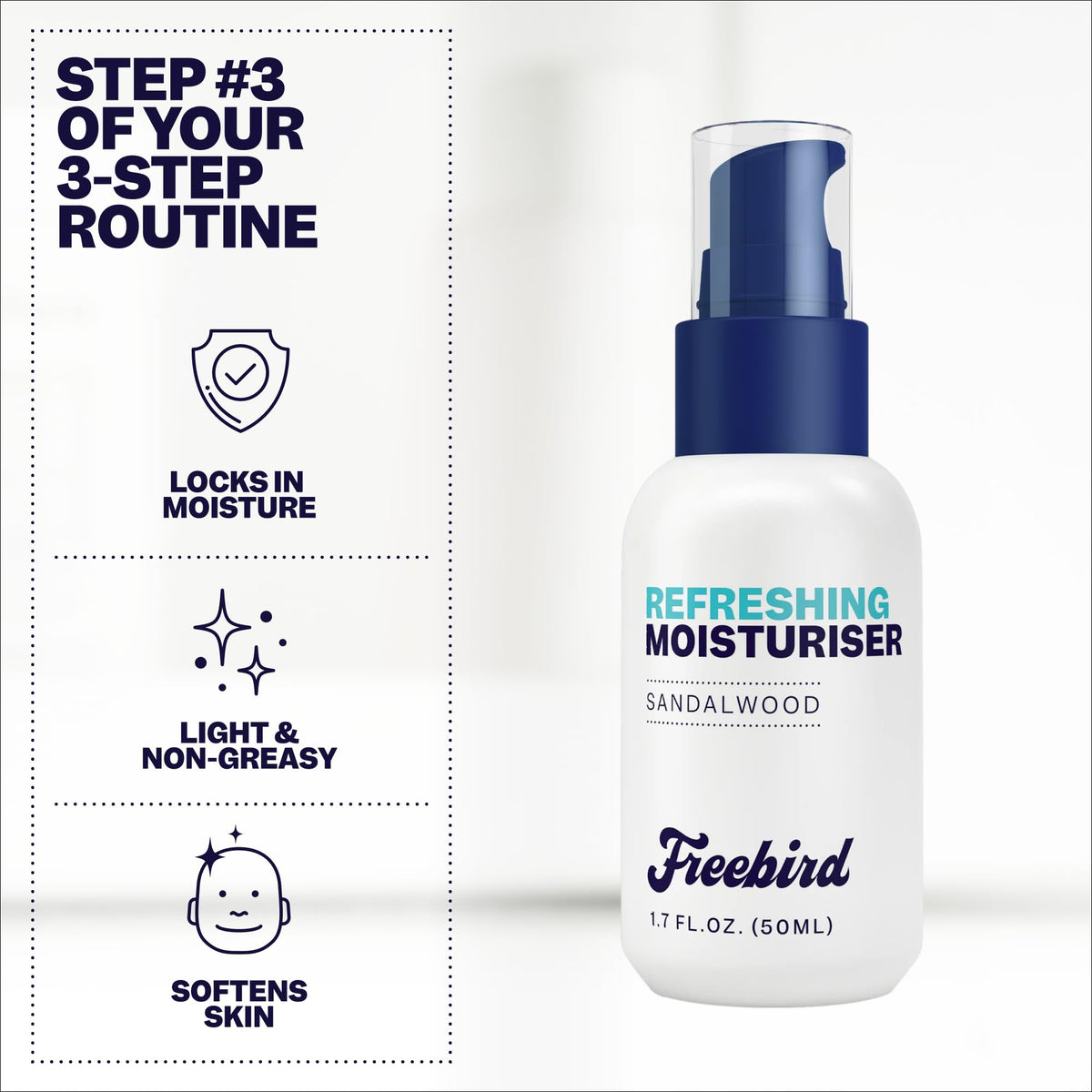 Skin after using Freebird appears calmer and refreshed throughout the day.