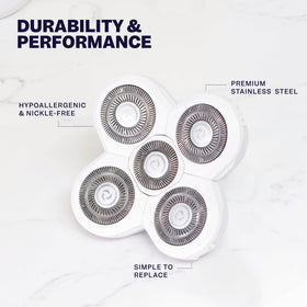 Freebird BodySmooth refill cleaning view illustrates mess-free cleanup feature.