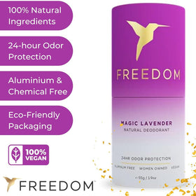 Freedom skin-friendly application swipe demonstrates easy, comfortable use during active days.
