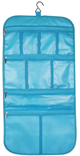 Freegrace aquamarine hanging toiletry bag interior compartments keep essentials organized on the go