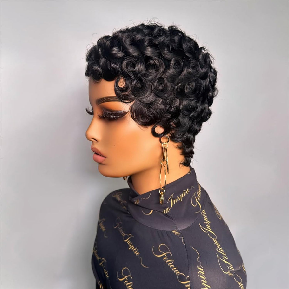 FreeKween pixie wig pin curls add texture for glamorous evenings