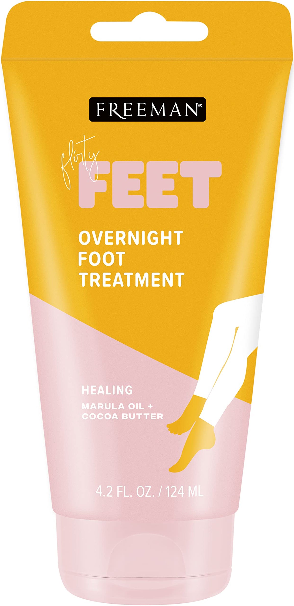 Freeman Bare Foot Overnight Foot Treatment bottle, 2-pack, for dry feet.