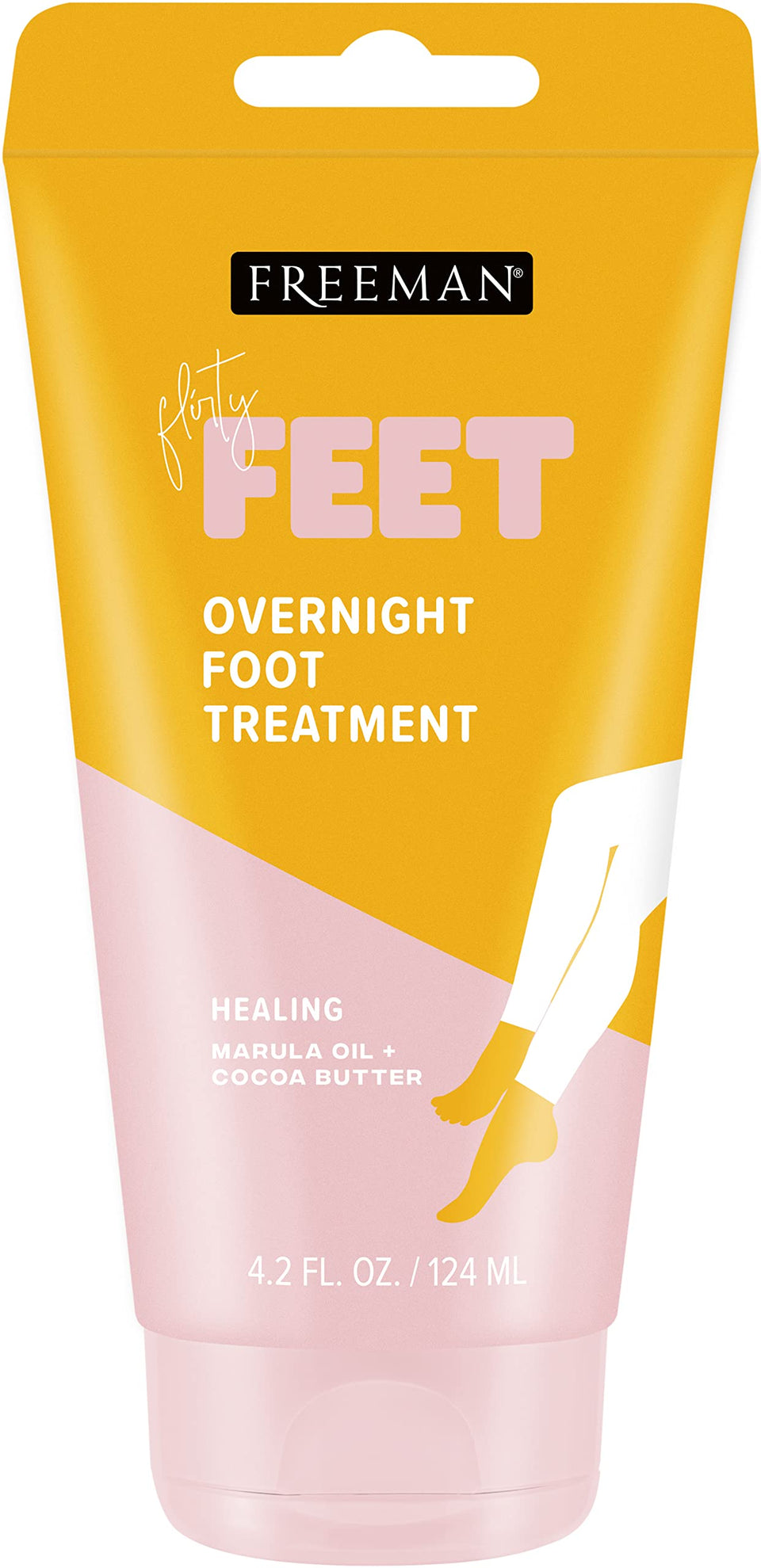 Freeman Bare Foot Overnight Foot Treatment bottle, 2-pack, for dry feet.