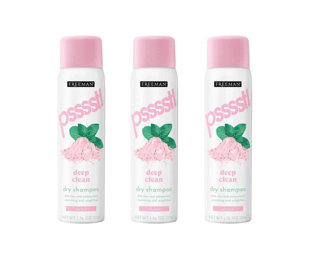 Freeman Psssst Deep Clean Dry Shampoo travel-size bottle for oil control between washes
