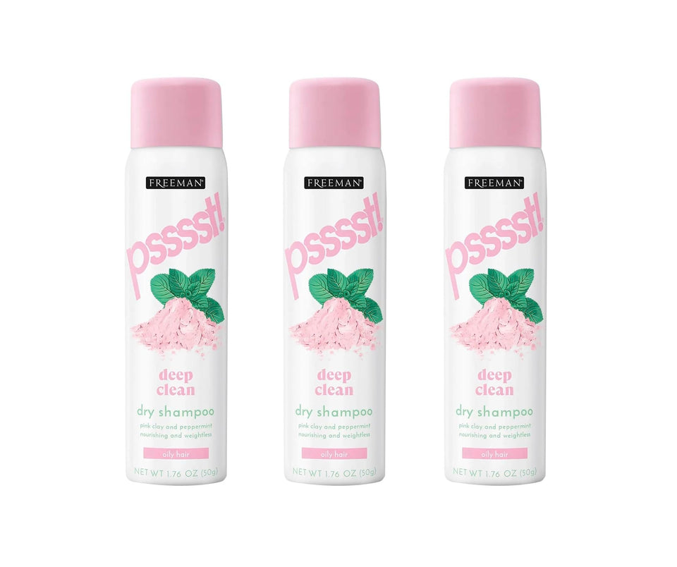 Freeman Psssst Deep Clean Dry Shampoo travel-size bottle for oil control between washes