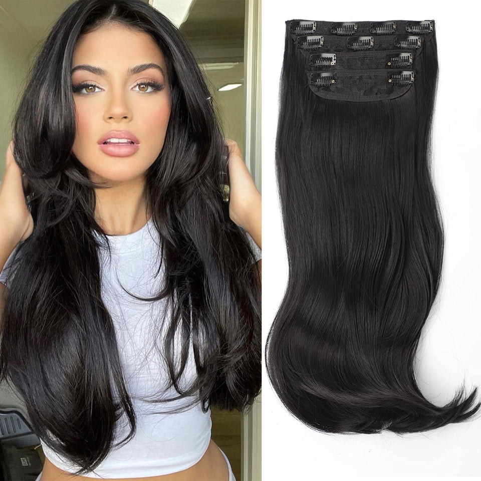 FREEMEIGE 20-inch four-clip clip-in extensions for instant volume and natural blend
