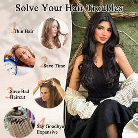 FREEMEIGE color-matched black extensions ideal for weddings or events
