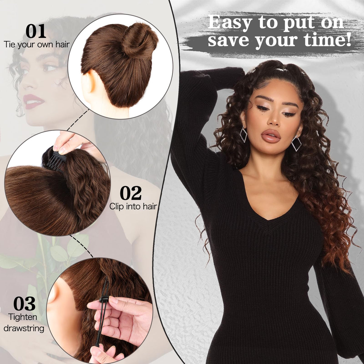 FREEMEIGE ponytail ready for daily wear and easy styling