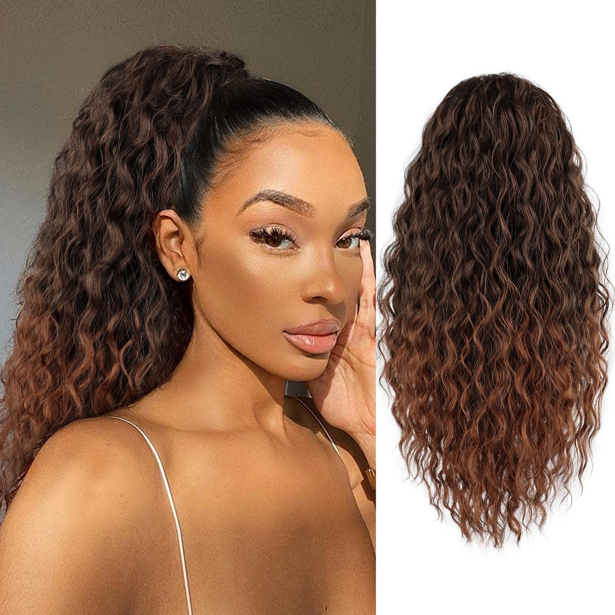 FREEMEIGE ponytail drawstring 20inch adds instant volume for daily wear