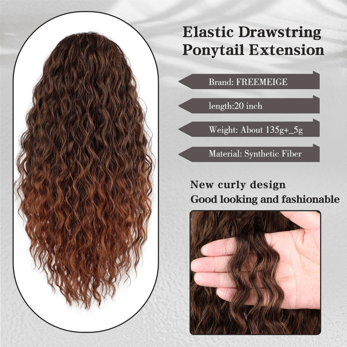 FREEMEIGE ponytail multi-layer design enhances natural look and movement