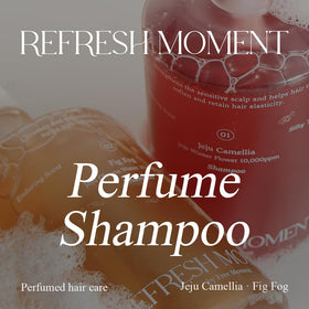 FREEMOMENT perfume shampoo foam on hair for gentle cleansing and fragrance