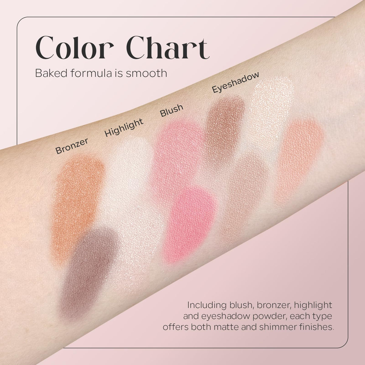 FREEORR Baked bronzer shimmer for sun-kissed warmth.