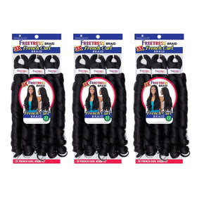 FREETRESS BRAIDS 3X French Curl Braid 22'' knotless-style image highlights easy knotless setup.