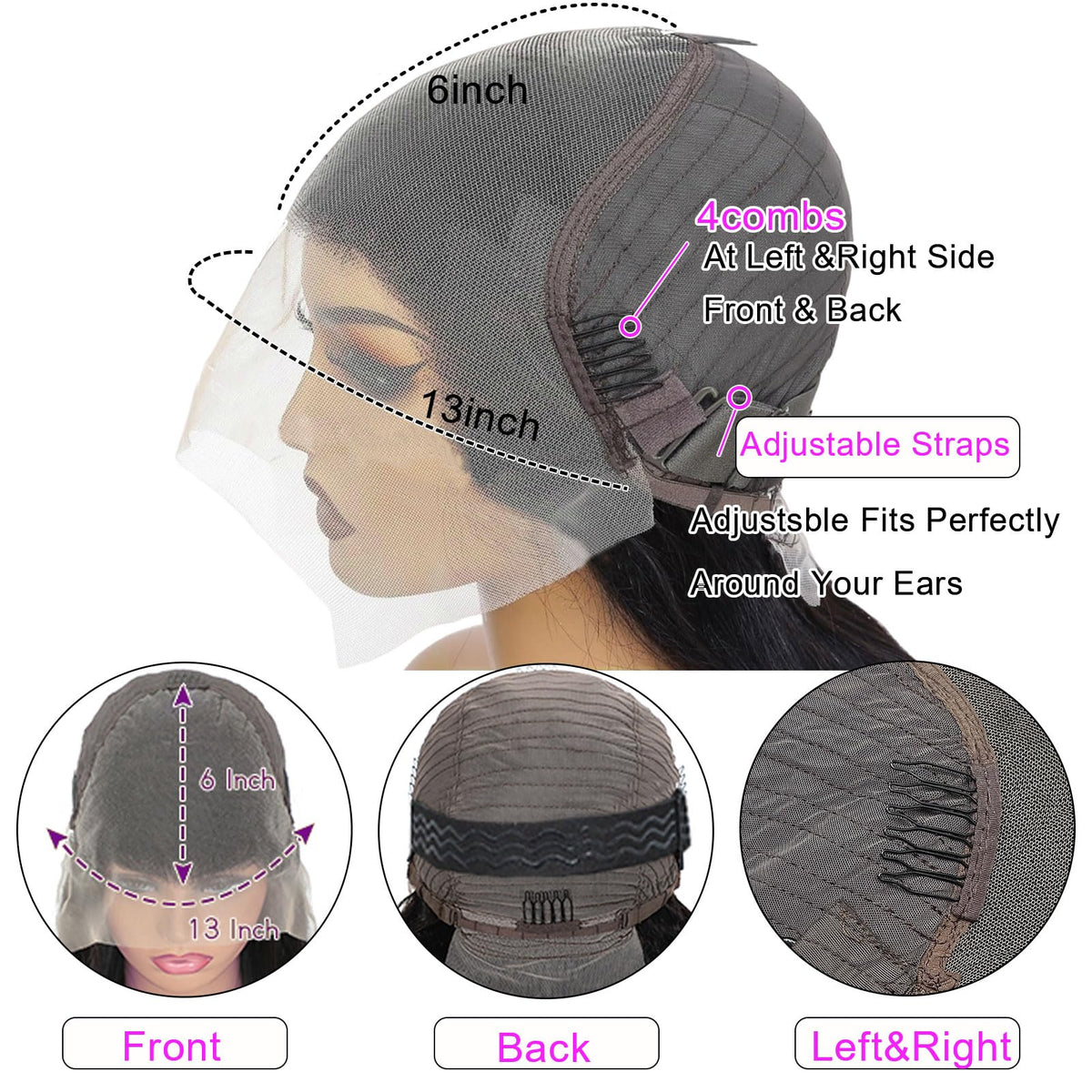 Freeternit baby hair lace front wig ideal for soft edges