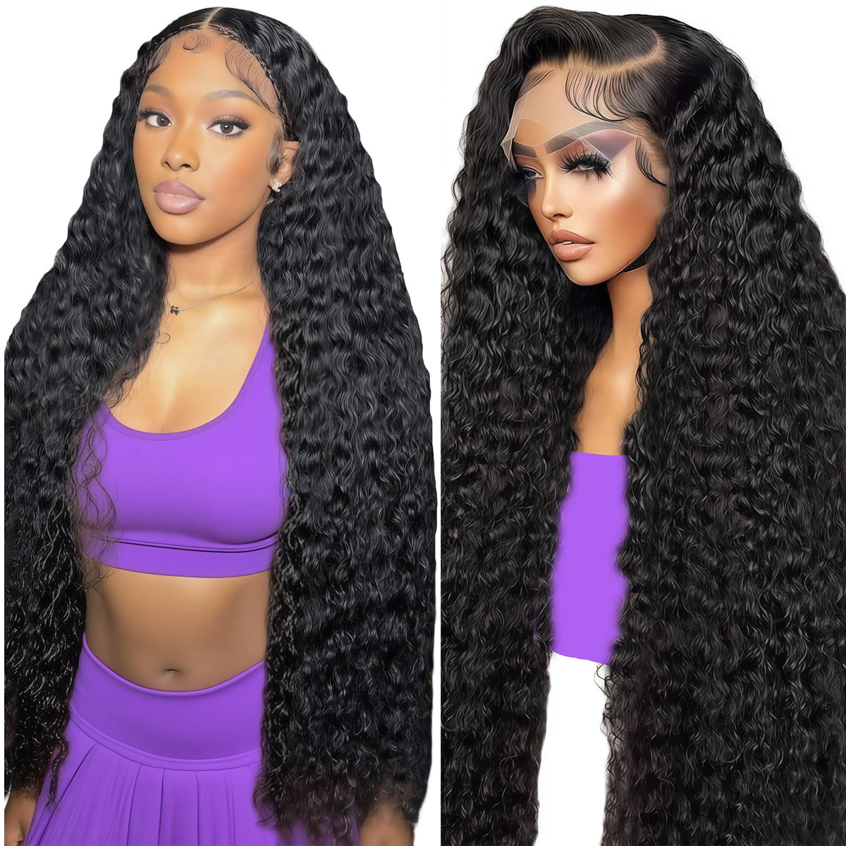 Freeternit deep wave lace front wig 30 inch for natural, voluminous look