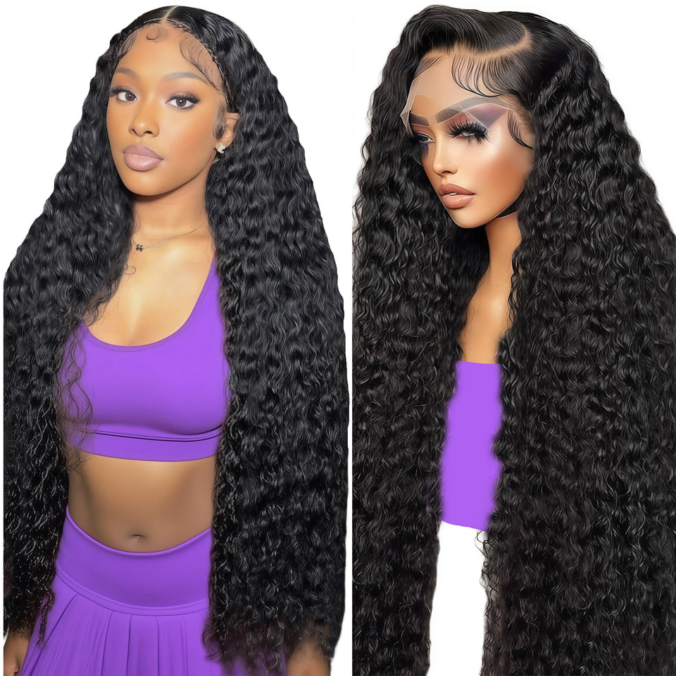 Freeternit deep wave lace front wig 30 inch for natural, voluminous look
