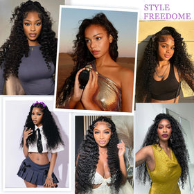Freeternit natural black deep curly wig for everyday versatility