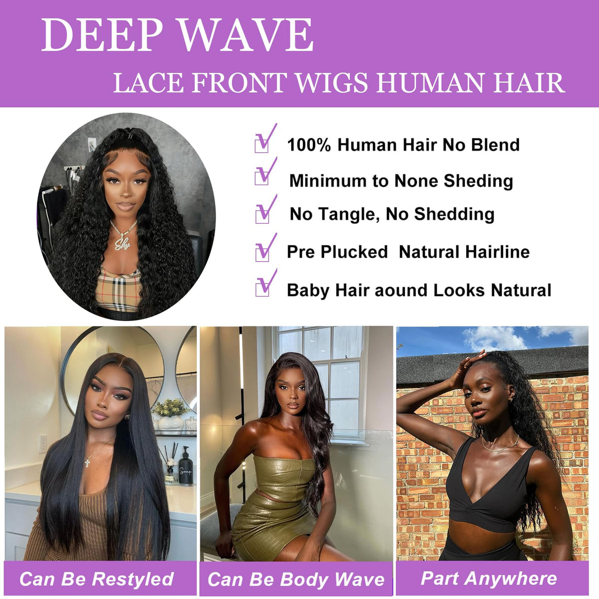 Freeternit pre-plucked bleach knots wig for a natural hairline