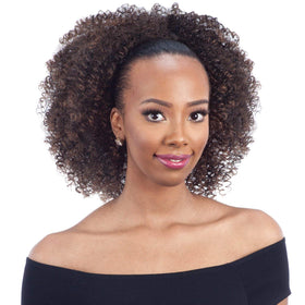 FreeTress Equal drawstring ponytail in Bohemian Fro 1B for quick natural updo