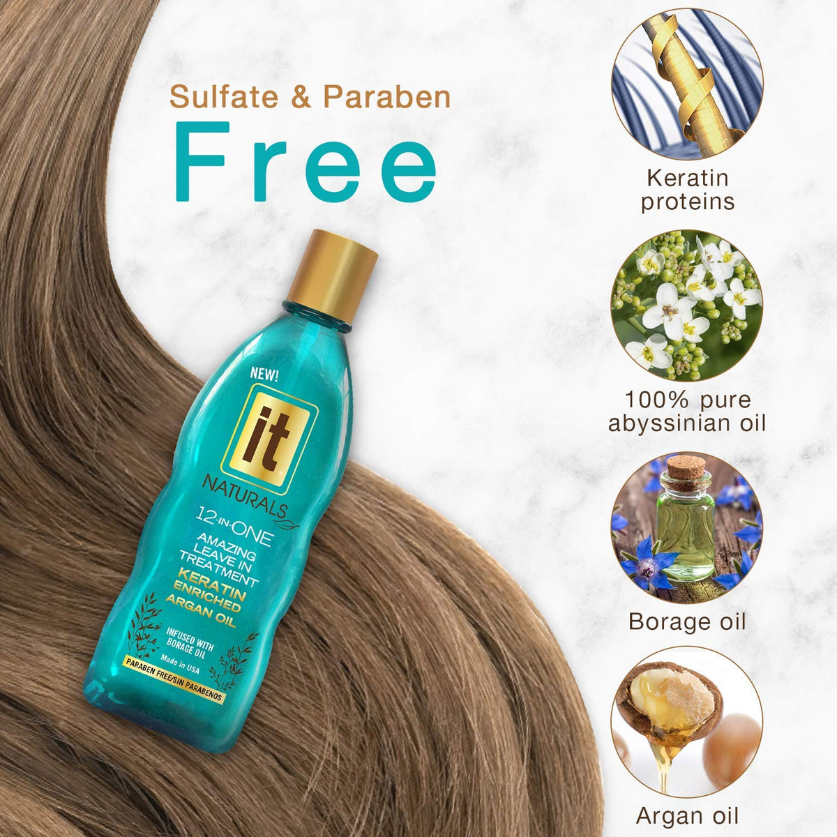 Freeze It It Naturals application brush-through demonstrates easy detangling and body