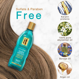 Freeze It It Naturals application brush-through demonstrates easy detangling and body
