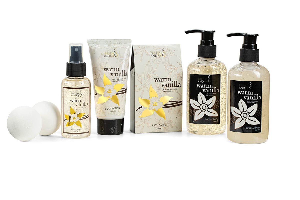 Freida and Joe Warm Vanilla Shower Gel: refreshing cleanse with comforting aroma